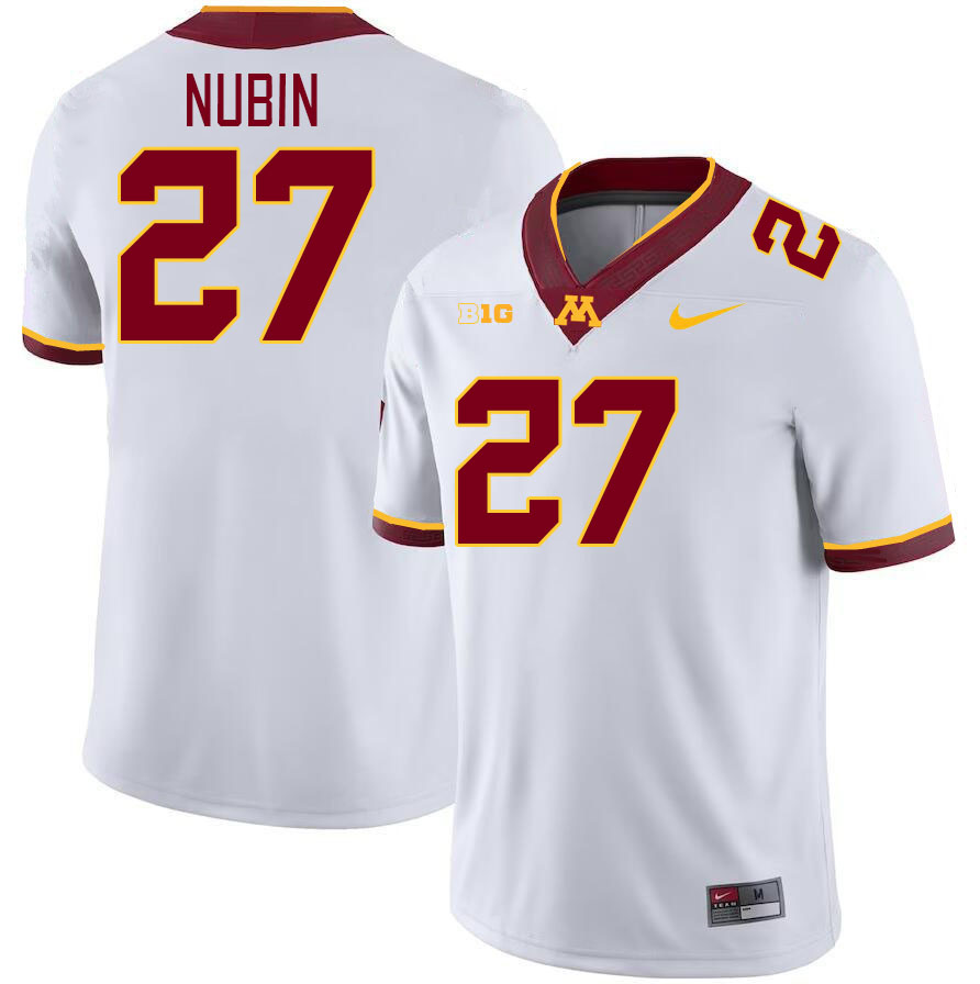 Men #27 Jordan Nubin Minnesota Golden Gophers College Football Jerseys Stitched-White